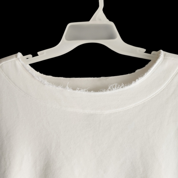 Anthropologie Drop Shoulder Crop Top Ivory Size Small - Picture 6 of 16